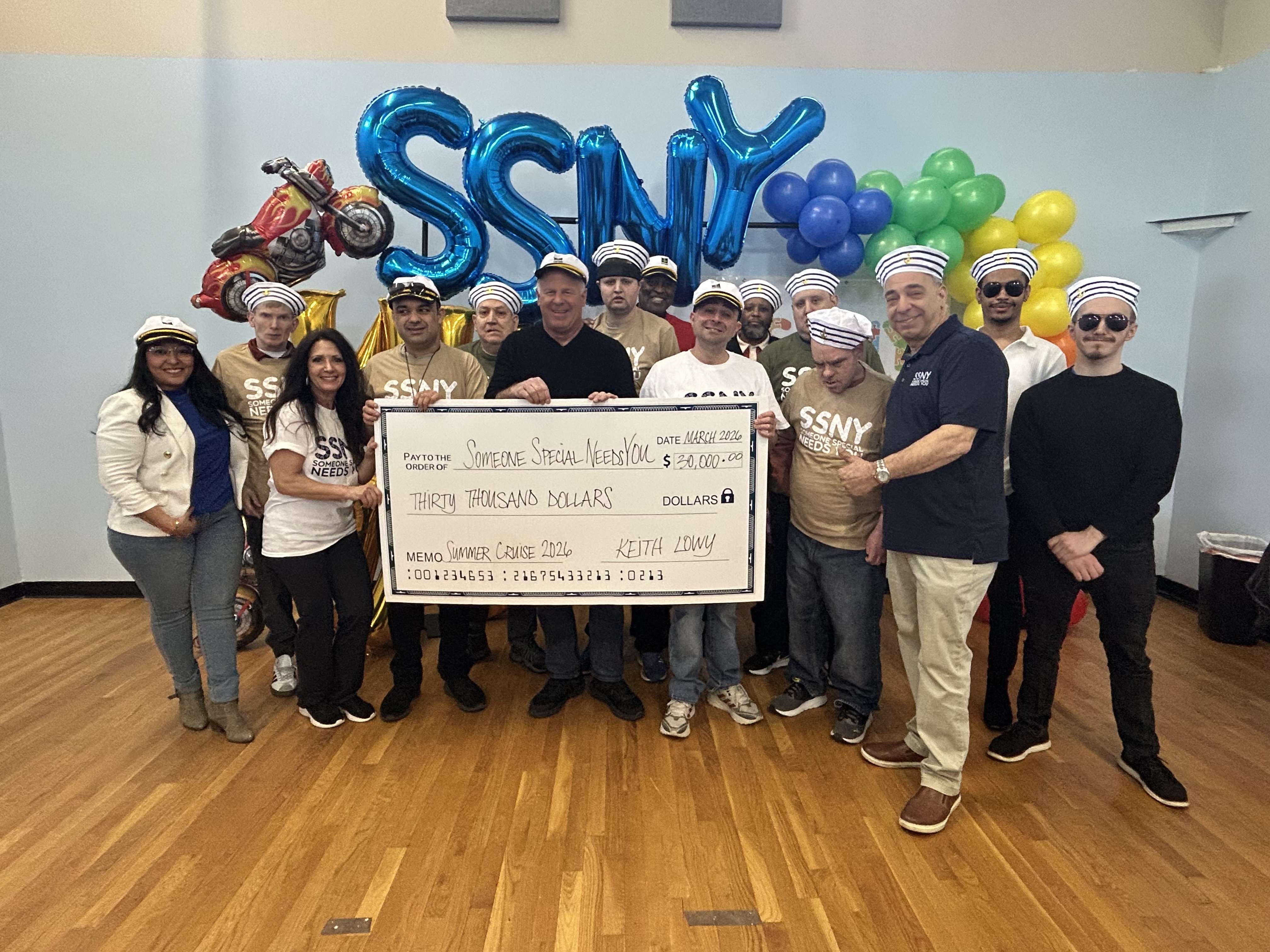 SSNY donation check presentation